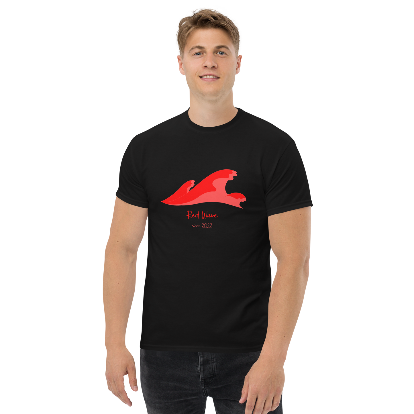 Men's 'Red Wave' Comfort Fit Tee