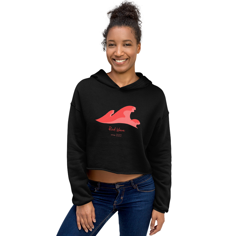 Women's 'Red Wave' Crop Hoodie