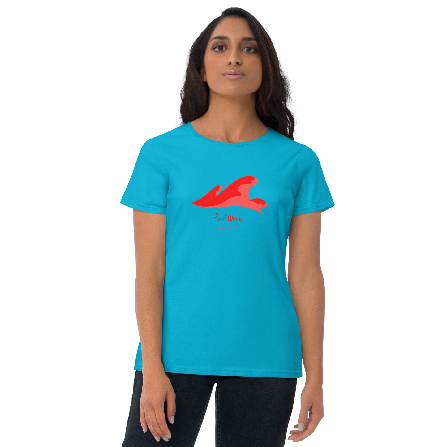 Women's 'Red Wave' Fashion Fit Tee