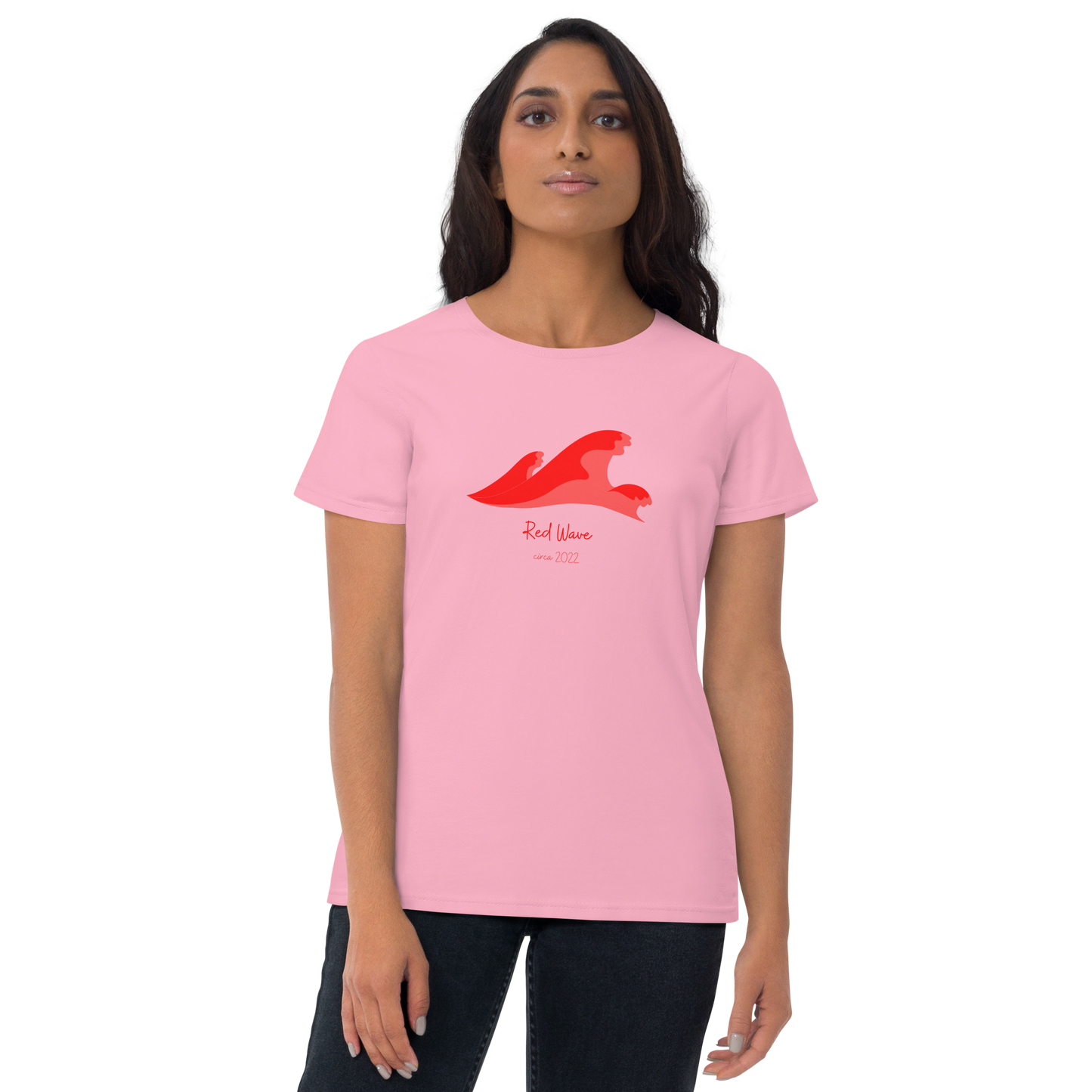 Women's 'Red Wave' Fashion Fit Tee