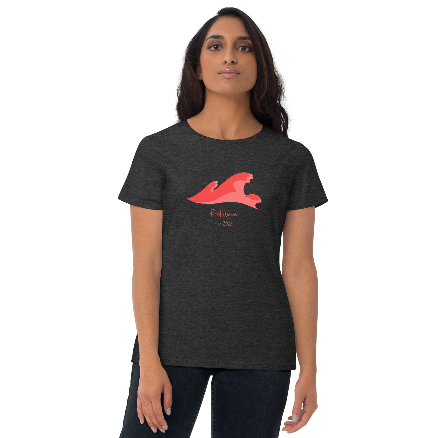 Women's 'Red Wave' Fashion Fit Tee