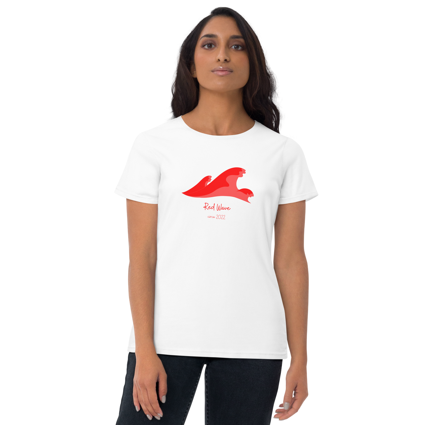 Women's 'Red Wave' Fashion Fit Tee